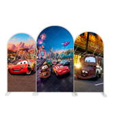 Cars Mcqueen Theme Happy Birthday Party Arch Backdrop Wall Cloth Cover