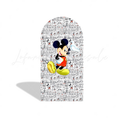 Comic Mickey Cartoon Happy Birthday Party Arch Backdrop Wall Cloth Cover