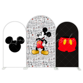 Comic Mickey Theme Cartoon Happy Birthday Party Arch Backdrop Wall Cloth Cover