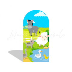 Farm Animal Them Barn Birthday Chiara Arch Backdrop Wall Cloth Cover