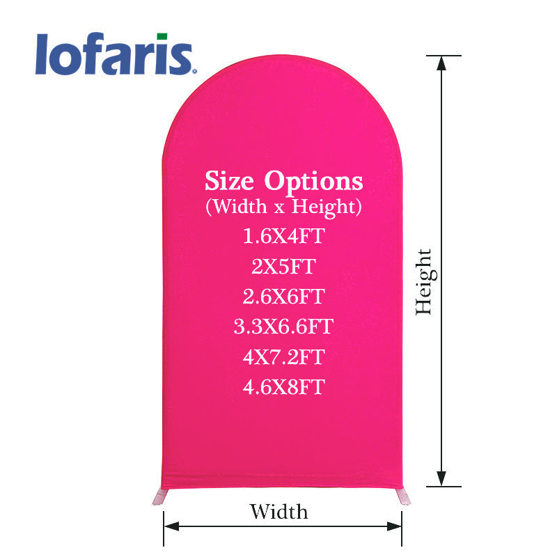 Lofaris (Ship In 24HR) Fushcia Spandex Fit Round Top Backdrop Wedding Arch Cover