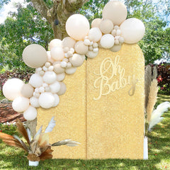 Lofaris Gold Sequin Fitted Arch Backdrop Cover for Wedding Decor