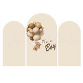 It¡¯s A Boy Teddy Bear Birthday Party Arch Backdrop Wall Cloth Cover