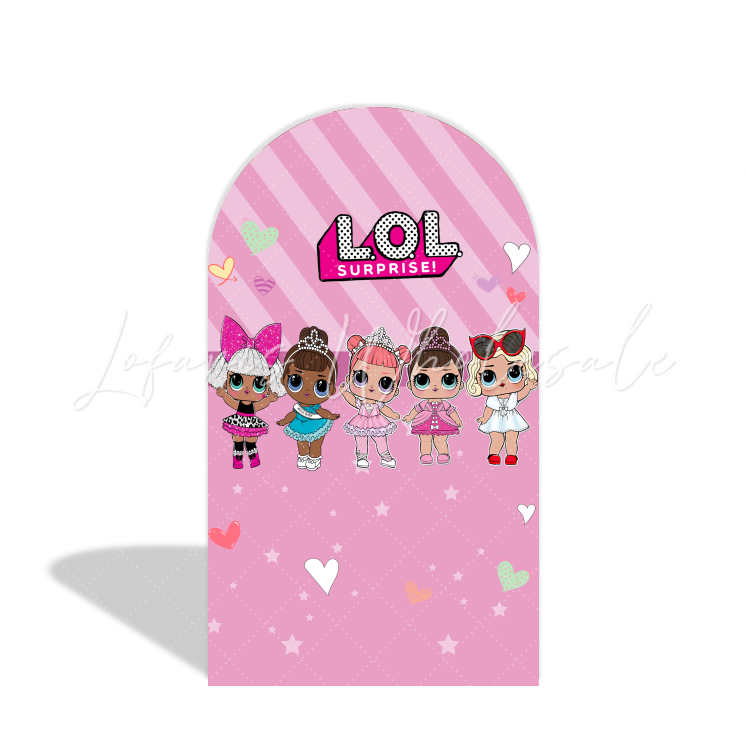 LOL Surprise Theme Happy Birthday Party Arch Backdrop Wall Cloth Cover