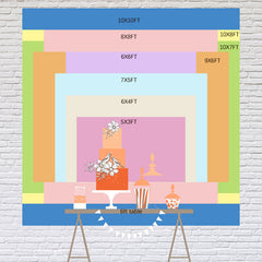 White Blue Bear Floral Sweet Little Baby Backdrop