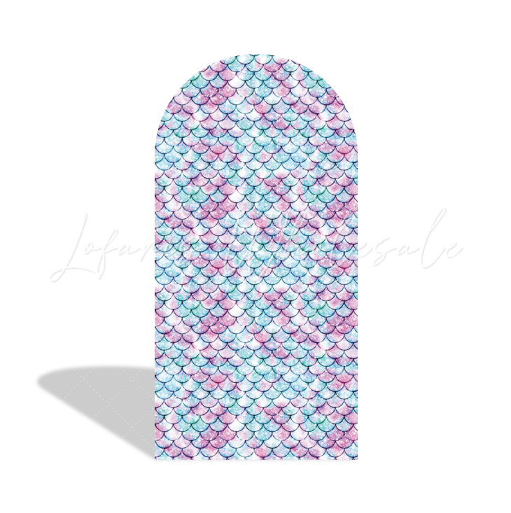 Mermaid Happy Birthday Party Background Arch Backdrop Wall Cloth Cover