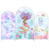 Mermaid Theme Birthday Baby Shower Party Background Arch Backdrop Wall Cloth Cover
