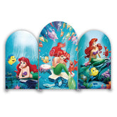 The Little Mermaid Happy Birthday Party Arch Backdrop Wall Cloth Cover