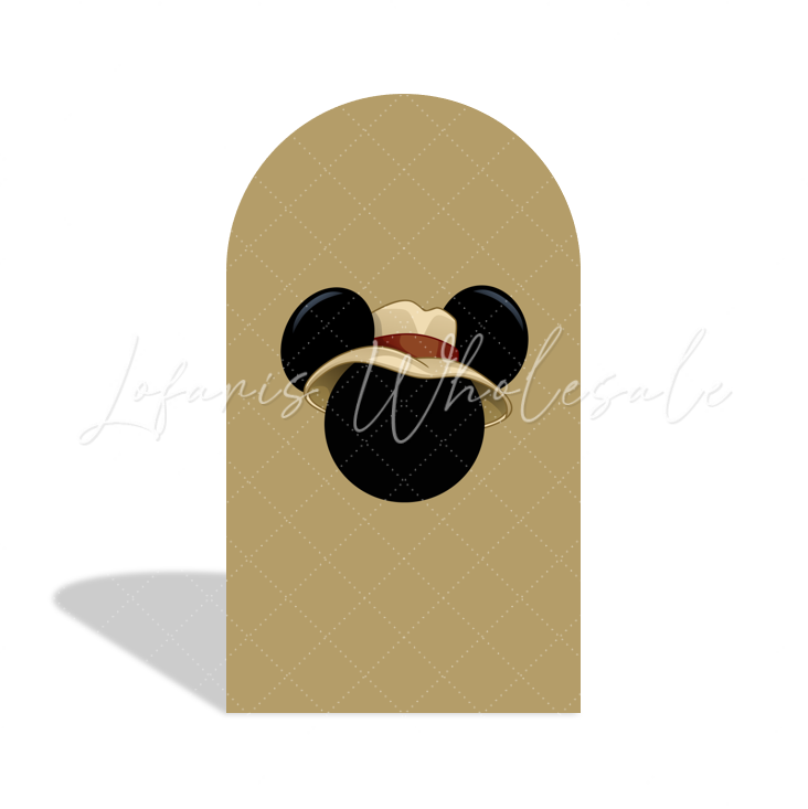 Mickey Minnie Safari Happy Birthday Party Arch Backdrop Wall Cloth Cover