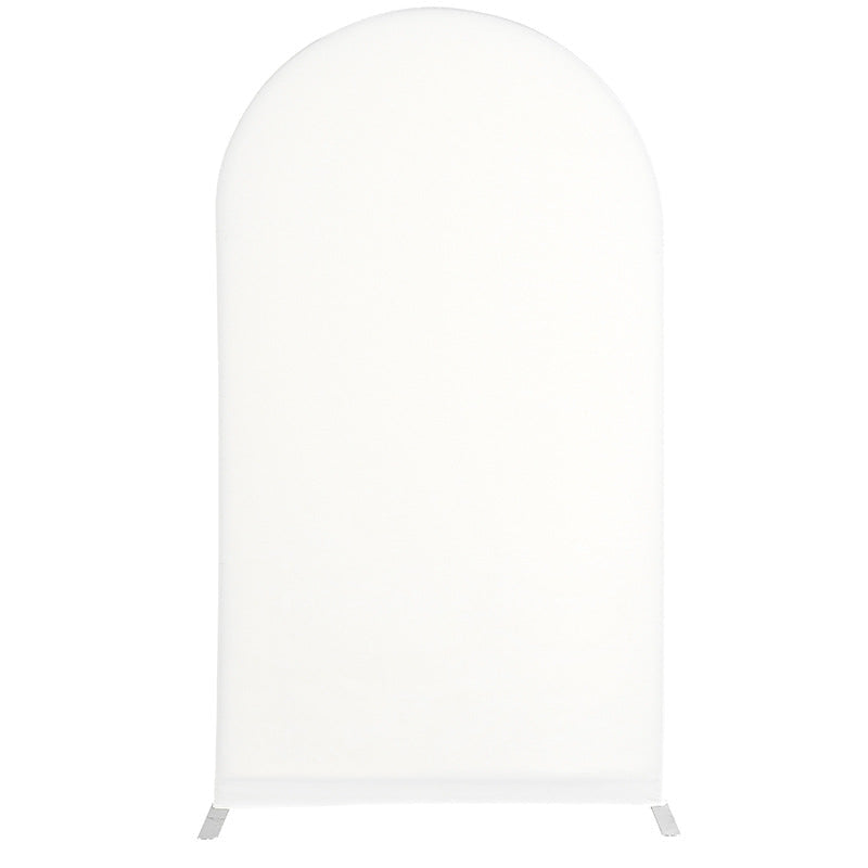 Lofaris Off White Spandex Fit Round Top Backdrop Wedding Arch Cover