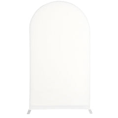 Lofaris Off White Spandex Fit Round Top Backdrop Wedding Arch Cover