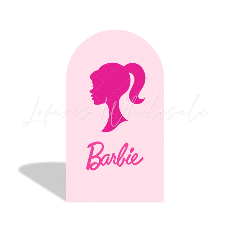 Pink Barbie Birthday Party Arch Backdrop Wall Cloth Cover