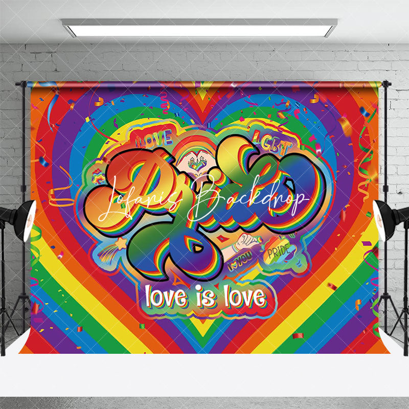 Lofaris Pride Love Is Rainbow Ribbons Dance Backdrop