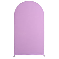 Lofaris Purple Spandex Fit Round Top Backdrop Wedding Arch Cover
