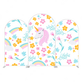 Rainbow Flora Unicorn Happy Birthday Party Arch Backdrop Wall Cloth Cover