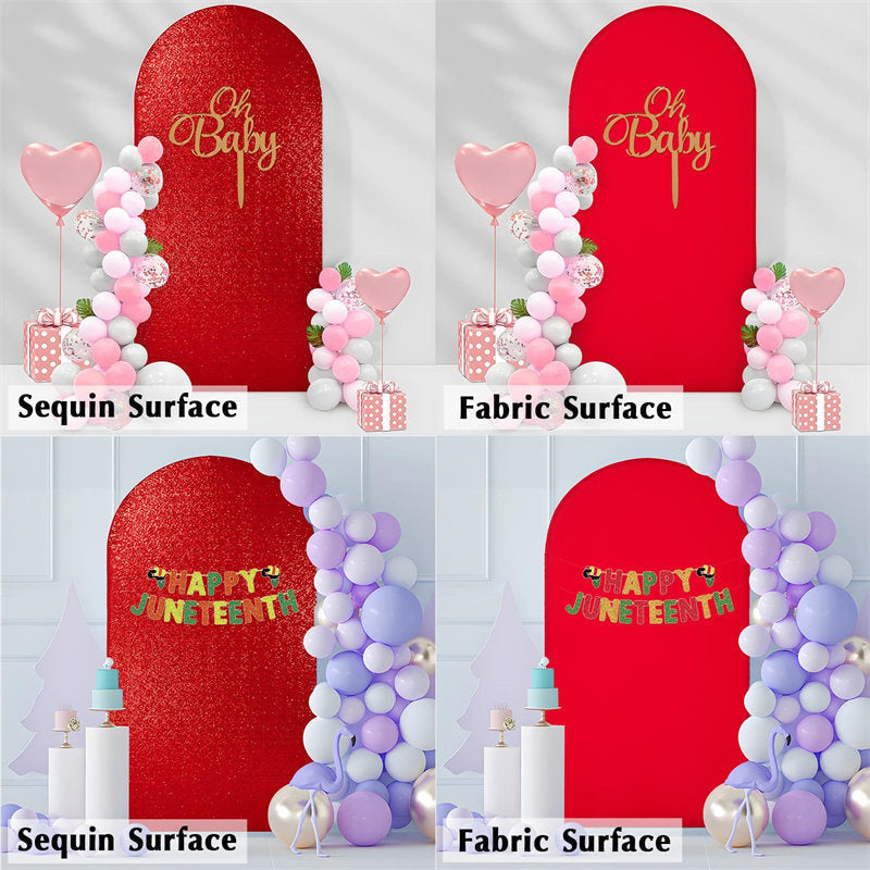 Lofaris Red Sequin Fitted Arch Backdrop Cover for Wedding Decor