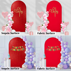 Lofaris Red Sequin Fitted Arch Backdrop Cover for Wedding Decor