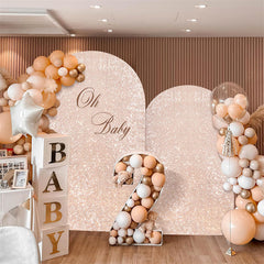 Lofaris Rose Gold Sequin Fitted Arch Backdrop Cover for Wedding Decor