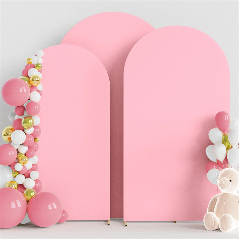 Lofaris Set of 3 Pink Spandex Fitted Wedding Arch Cover