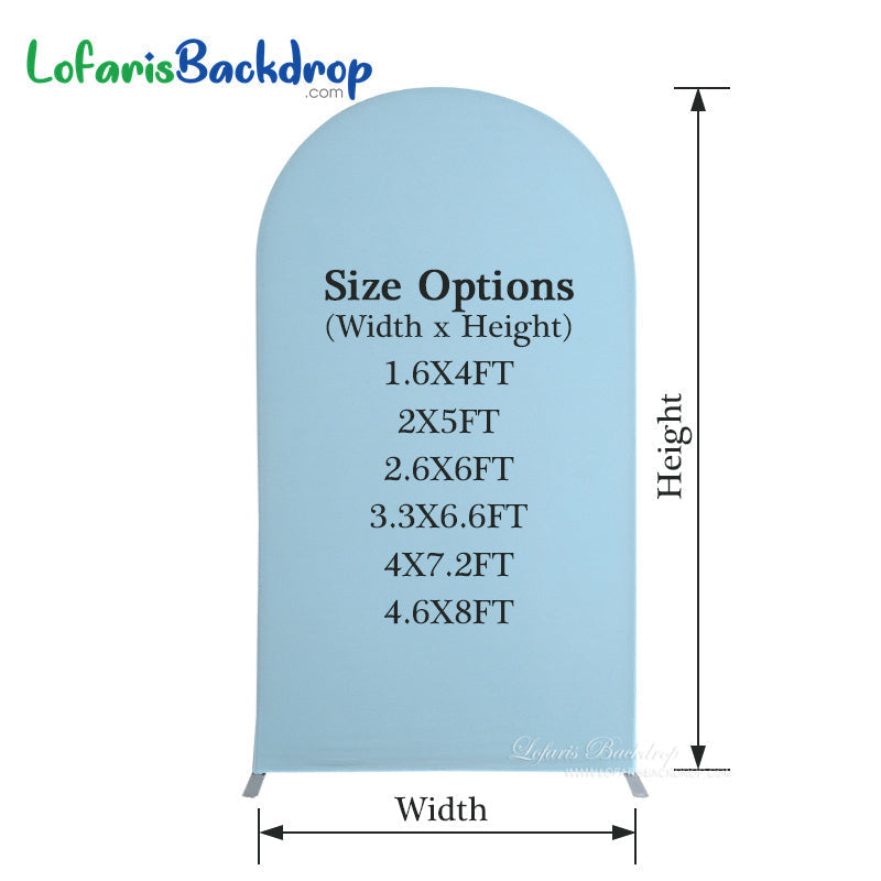 Lofaris Sky Blue Spandex Fit Round Top Backdrop Wedding Arch Cover