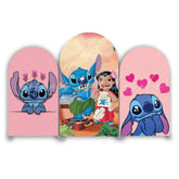 Stitch Theme Happy Birthday Party Arch Backdrop Wall Cloth Cover