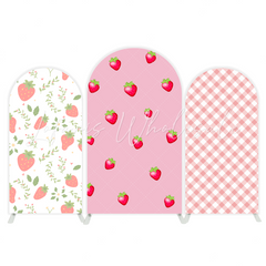 Strawberry arch Birthday Party Arch Backdrop Wall Cloth Cover