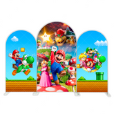 Supper Mario Cartoon Happy Birthday Party Arch Backdrop Wall Cloth Cover