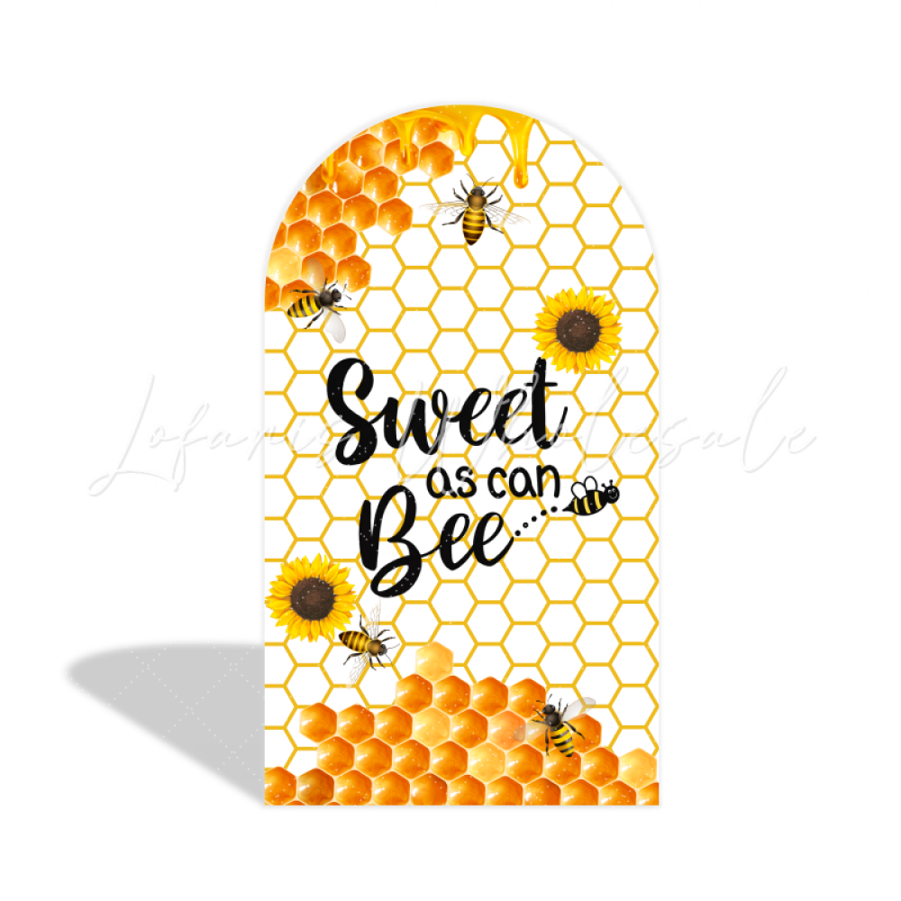 Yellow Sweet Bee Sunflower Theme Birthday Party Arch Backdrop Wall Cloth Cover