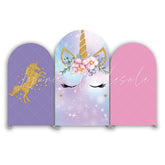 Unicorn Theme Happy Birthday Party Arch Backdrop Wall Cloth Cover