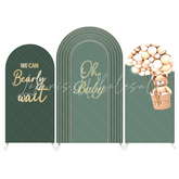 We Can Bearly Wait Oh Baby Hot Air Balloon Teddy Bear Birthday Party Arch Backdrop Wall Cloth Cover