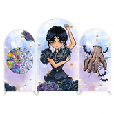 Wednesday Addams Theme Birthday Party Arch Backdrop Wall Cloth Cover