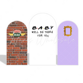 well be there for you Birthday Party Arch Backdrop Wall Cloth Cover