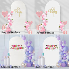 Lofaris White Sequin Fitted Arch Backdrop Cover for Wedding Decor