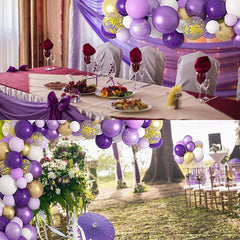 Lofaris Purple 129 Pack DIY Balloon Arch Kit | Garland Party Decorations - Gold | Pink