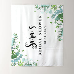 Personalized Eucalyptus Greenery Bridal Shower Backdrop