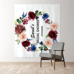 Personalized Floral Bridal Shower Backdrop Banner