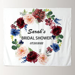 Personalized Floral Bridal Shower Backdrop Banner