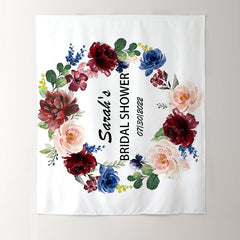 Personalized Floral Bridal Shower Backdrop Banner