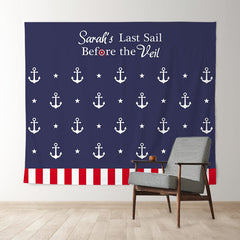 Personalized Last Sail Before the Veil Bridal Shower Backdrop