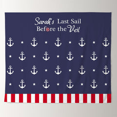 Personalized Last Sail Before the Veil Bridal Shower Backdrop