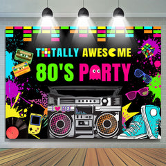 Lofaris 80s Party Graffiti Colorful Hip Hop Game Radio Backdrop