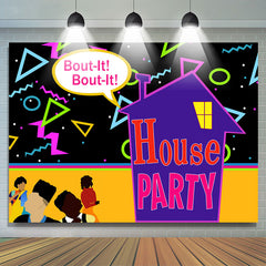 Lofaris Bounce House Theme 90s Family Party Photo Backdrop