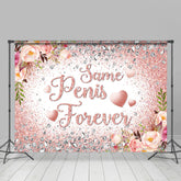 Pink Floral Glitter And Diamonds Wedding Party Backdrop