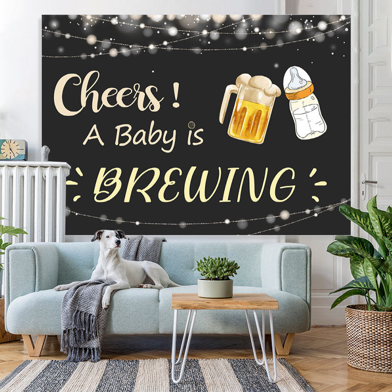 Lofaris A Baby Is Brewing Beer Cheers Shower Backdrop