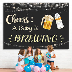 Lofaris A Baby Is Brewing Beer Cheers Shower Backdrop