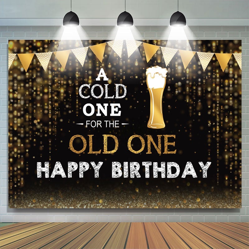 Lofaris A Cold One for The Old Beer Party Backdrop Man