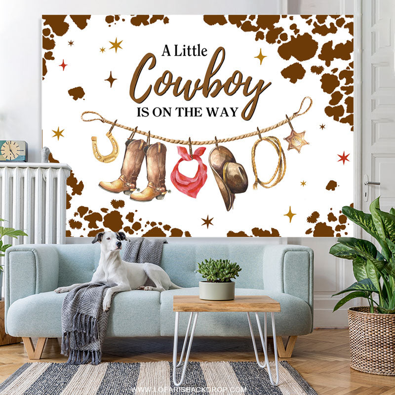 Lofaris A Cowboy Is On The Way Cute Baby Shower Backdrop