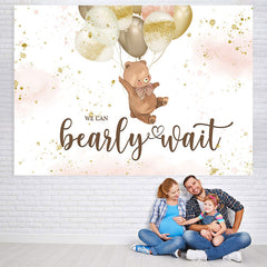 Lofaris A Cute Teddy Bear with Balloons Baby Shower Backdrop