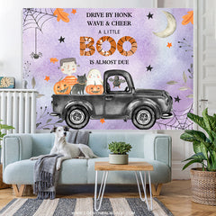 Lofaris A Little Boo Is Almost Due Purple Baby Shower Backdrop