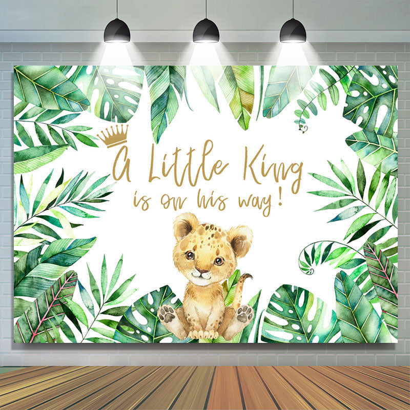 Lofaris A Little King Is On His Way Safari Baby Shower Backdrop